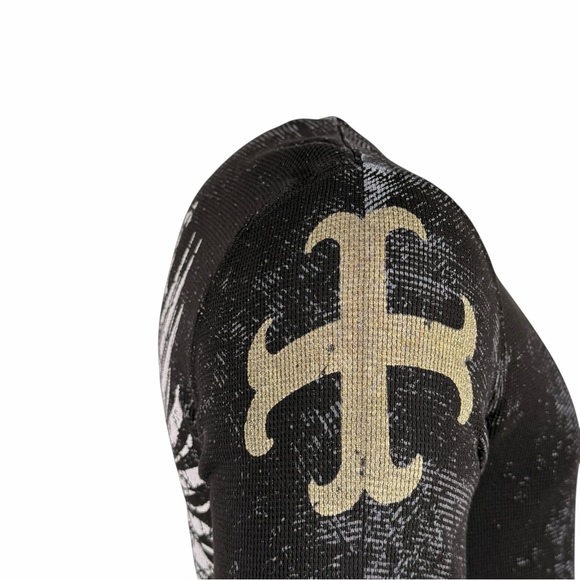 Archaic By Affliction Men's Thermal Shirt Men's Black Graphic Long Sleeve Shirt - Picture 11 of 11